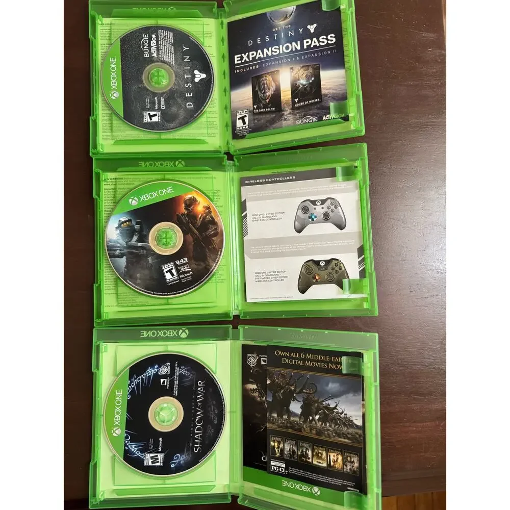 Xbox One 3‎ Games Lot HALO 5 Guardians Destiny Shadow of War Tested Works